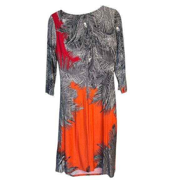 Muse Womens Stretch Jersey Knit Bright Knee Length Ruched Dress Sz 12 Multicolor - Picture 5 of 7